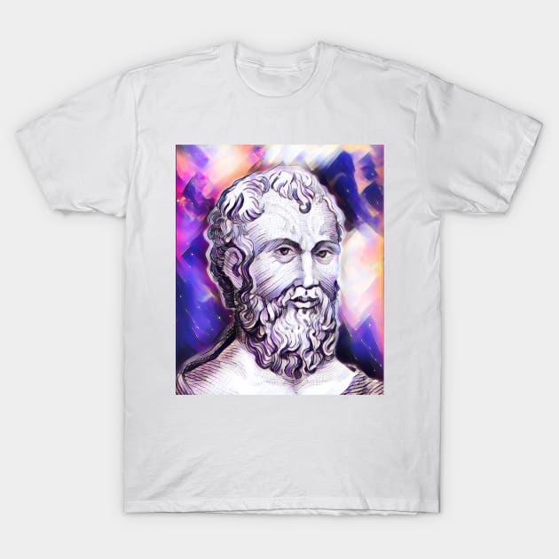 Zeno of Citium Pink Portrait | Zeno of Citium Artwork 7 T-Shirt by JustLit